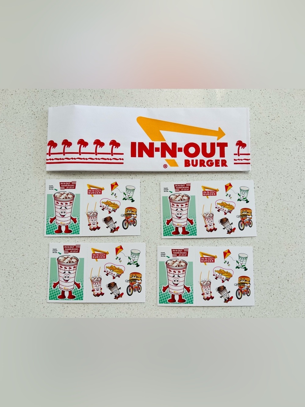 In-N-Out Burger Sticker Set - Red, Yellow, White